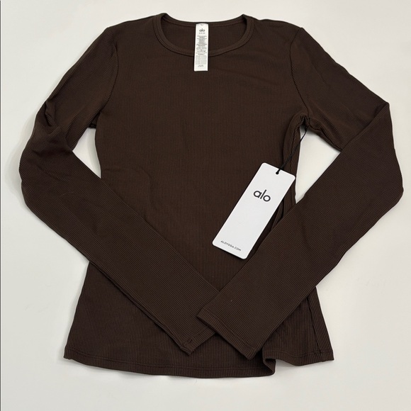 ALO Yoga Expresso Ribbed Modal Long Sleeve Size S (4-6) NWT - Picture 5 of 8